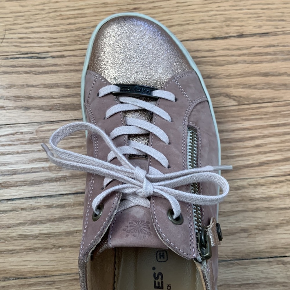 Hartjes mauve and rose gold sneakers, side zip, Size 7.5 - Picture 7 of 16